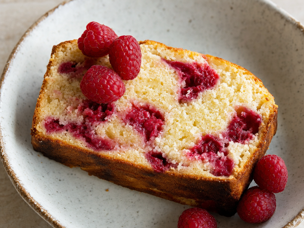 Cake skyr vanille & framboises (semaine)