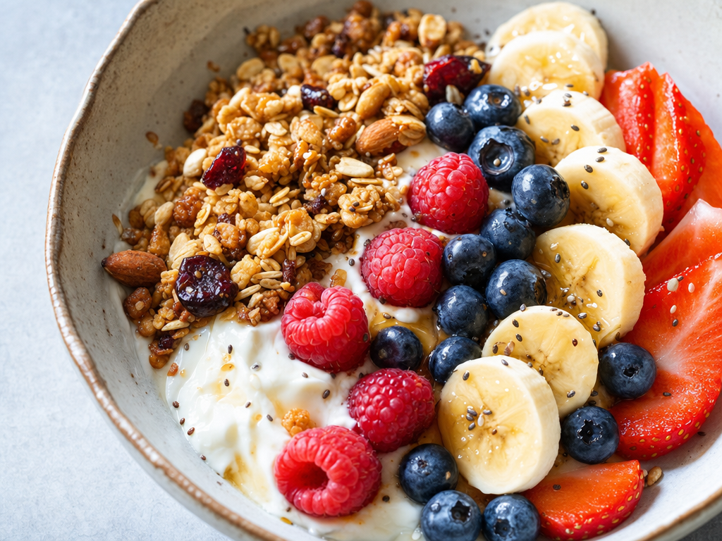 Fruit + yaourt protéiné (simple et efficace)