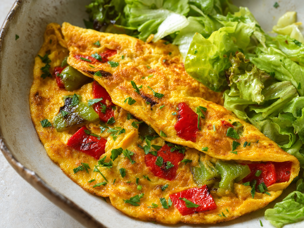 Omelette poivrons grillés