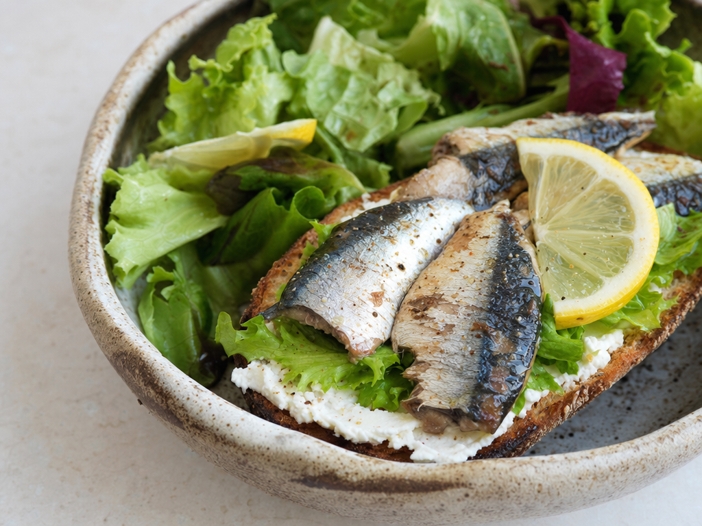 Sandwich sardines & fromage frais