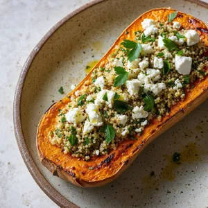 Butternut rôtie farcie quinoa feta