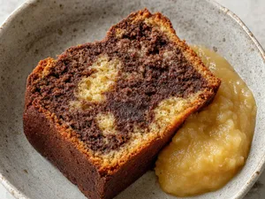 Cake marbré chocolat & compote
