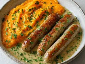 Chipolatas & purée de carottes