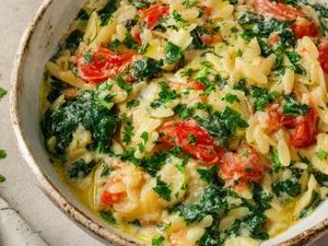 Gratin d’épinards & tomates