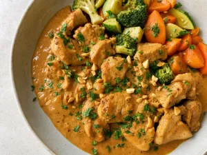 Poulet d’Afrique sauce cacahuète (version légère) +
