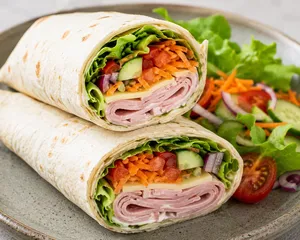 Wrap jambon / fromage / mayo allégée + crudités à volonté